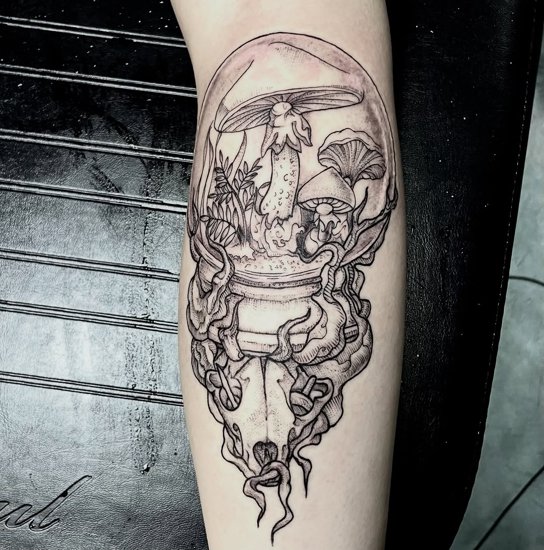 Tattoo by @unicronartworks — illustrative, black_and_grey