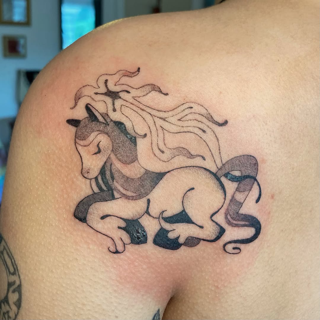 Tattoo by @pure_foolery — fine_line, black_and_grey