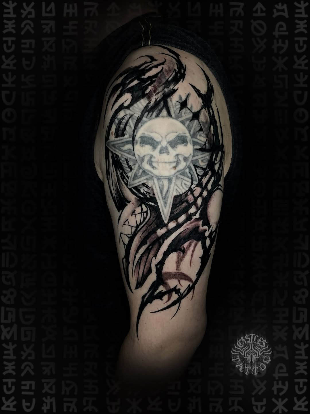 Tattoo by @castles_tattoo — blackwork