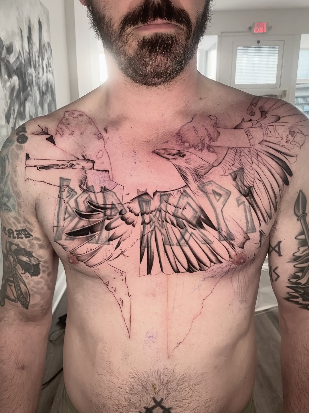 Tattoo by @profet_ink — blackwork, illustrative