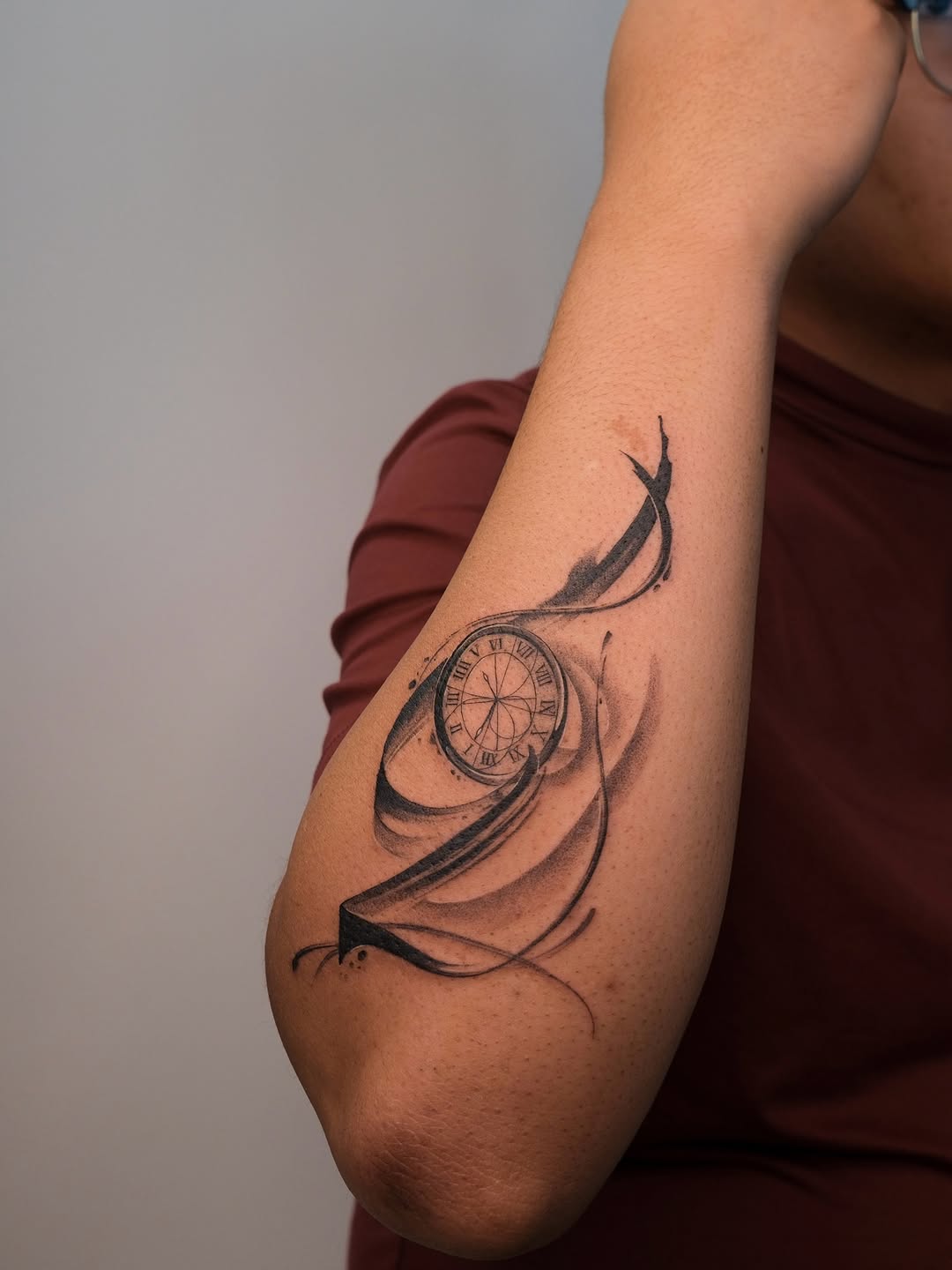 Tattoo by @karmon.tat — illustrative, black_and_grey