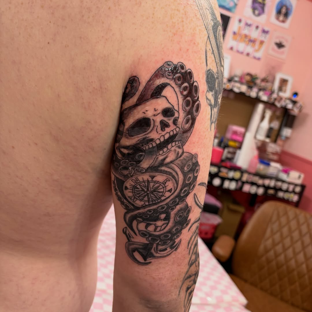 Tattoo by @jaypink.ink — black_and_grey, realism