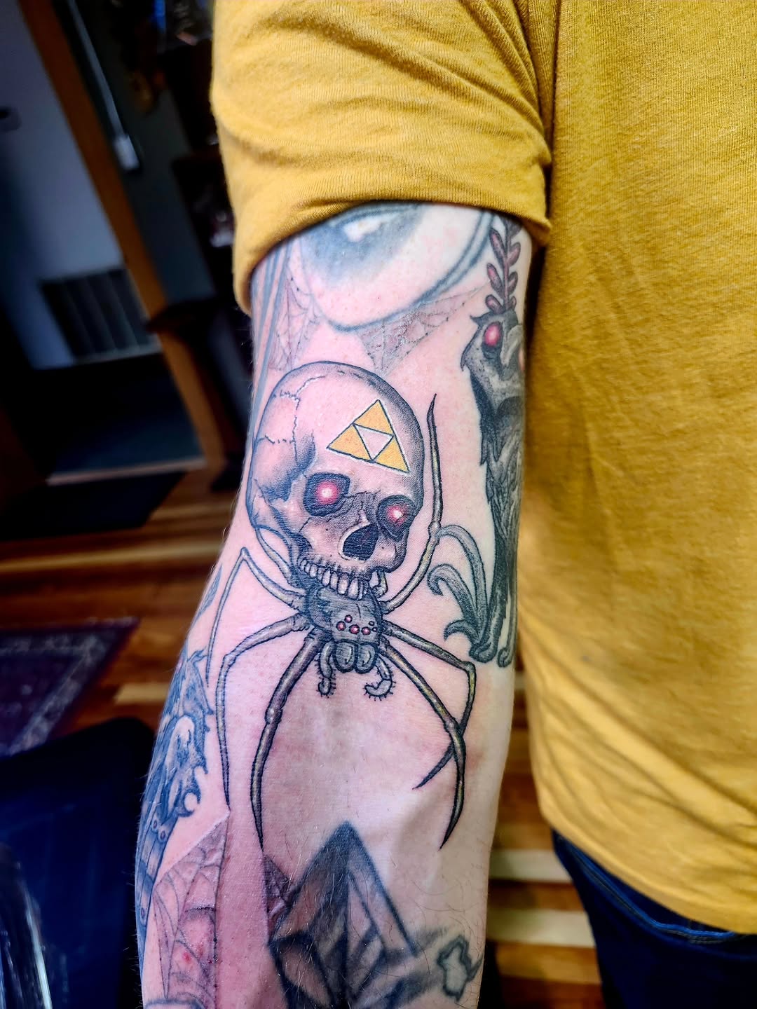 Tattoo by @rockinr33d.tattoos — illustrative, black_and_grey