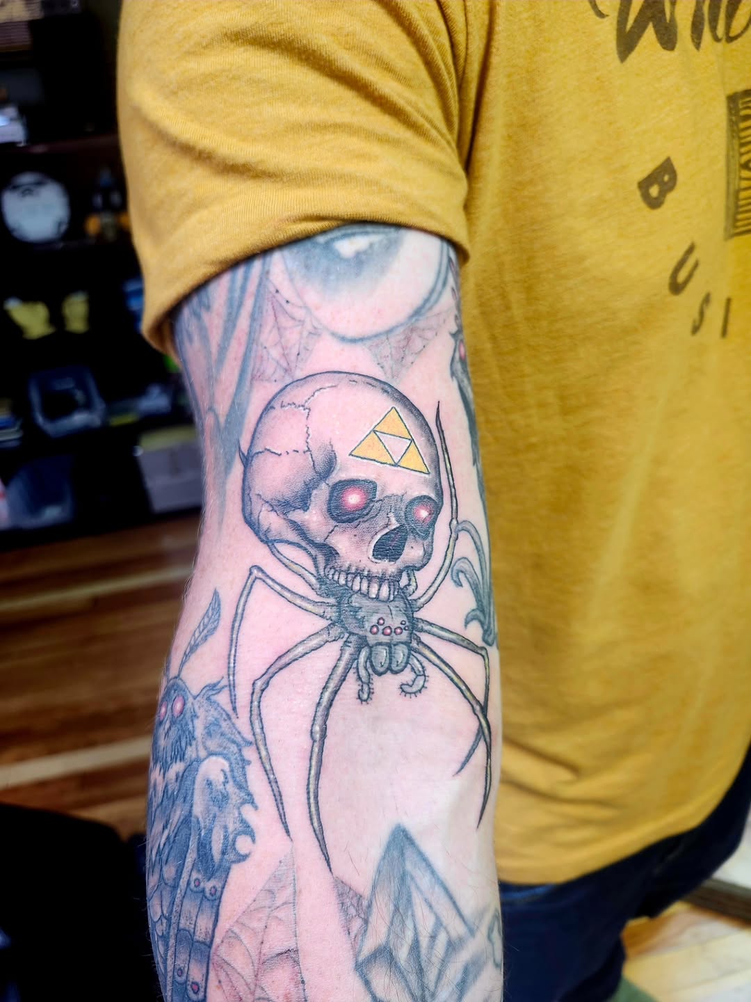Tattoo by @rockinr33d.tattoos — illustrative, black_and_grey