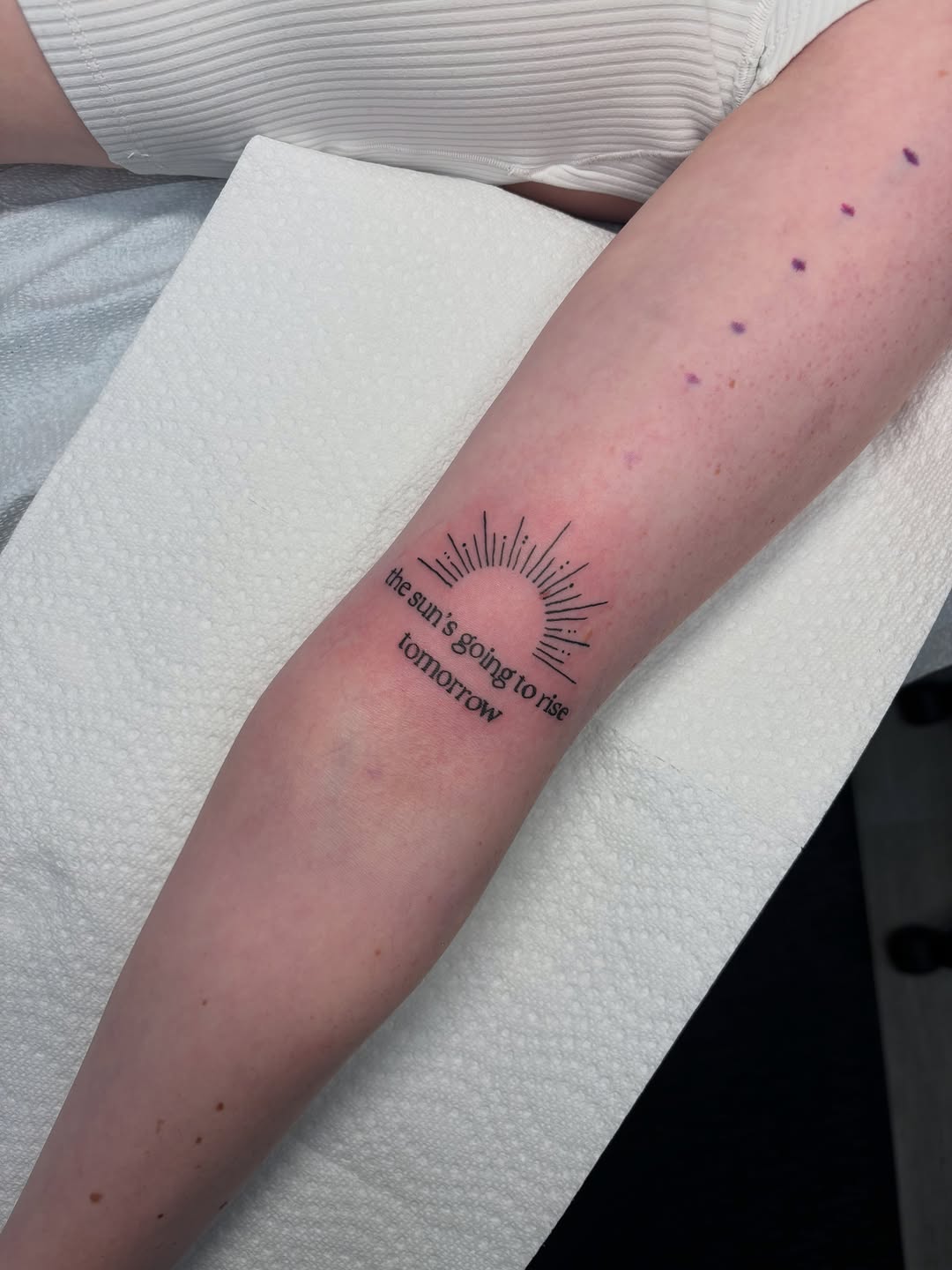 Tattoo by @heavychevytattoos — fine_line, lettering_script
