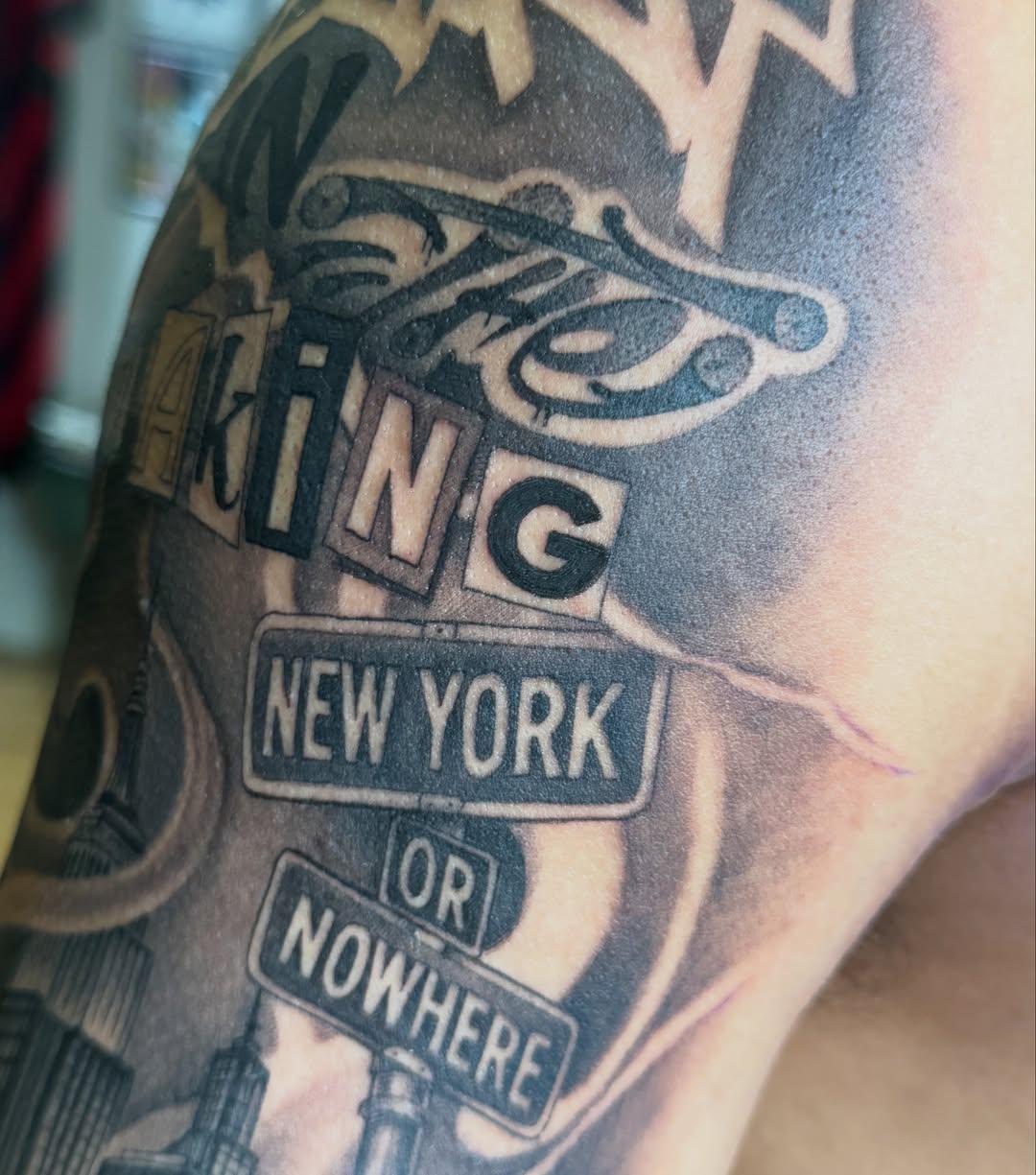 Tattoo by @gees_arte β black_and_grey, lettering_script