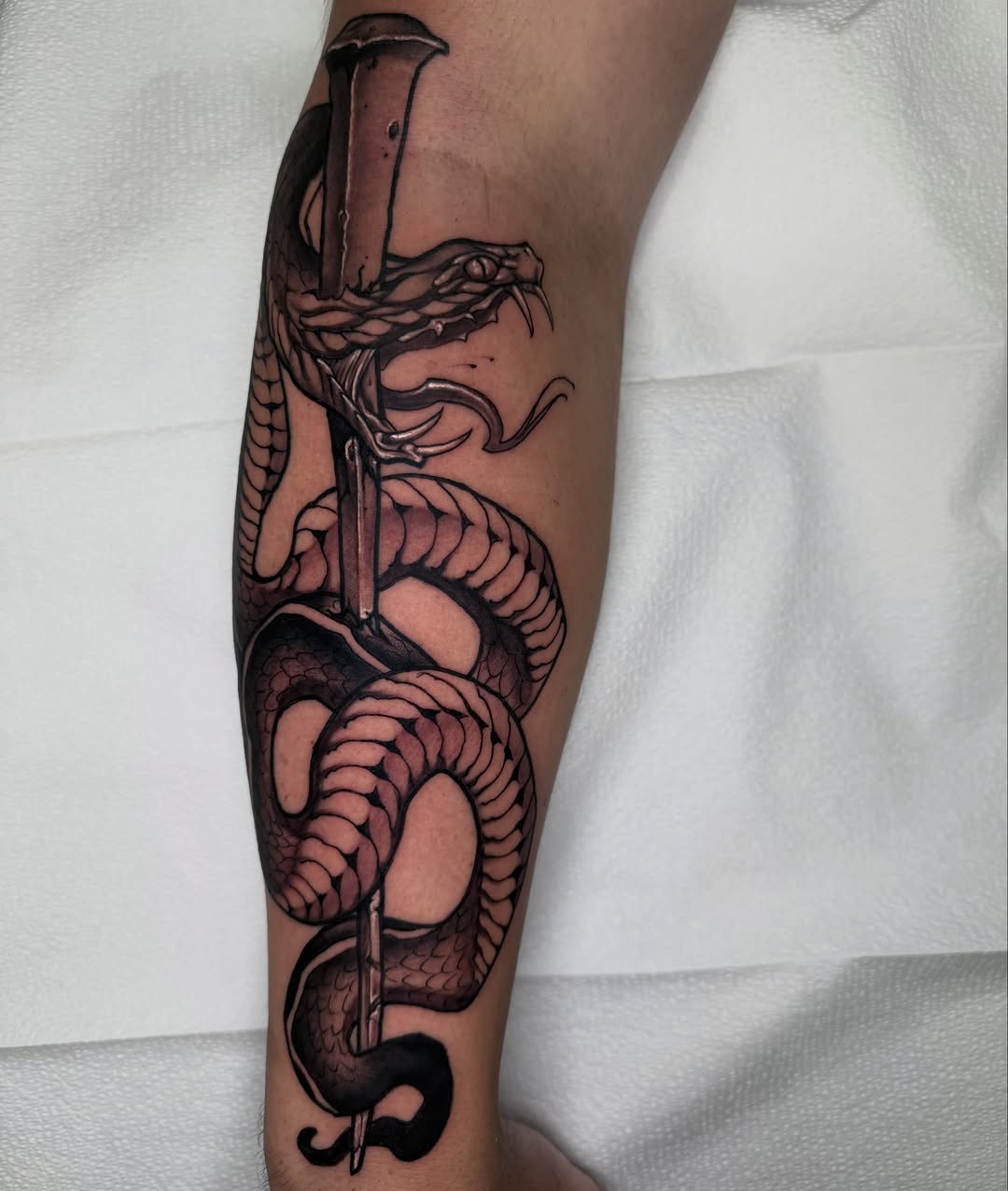 Tattoo by @aaronbtattoo — black_and_grey, realism