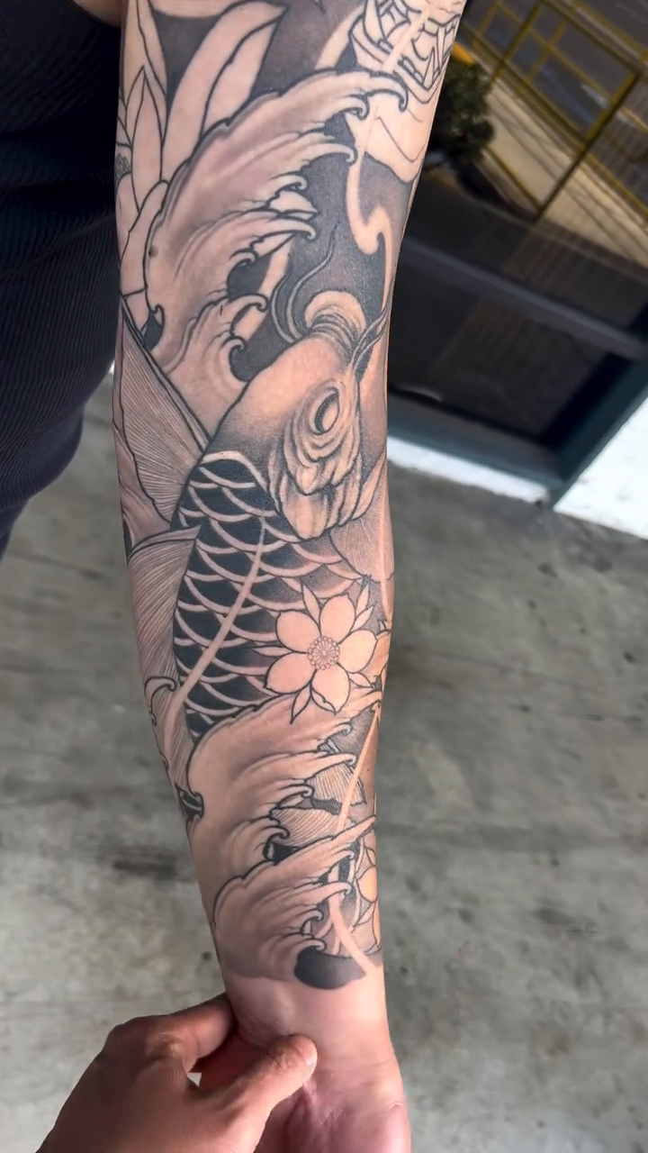 Tattoo by @derekchungtattoos — japanese_irezumi, black_and_grey