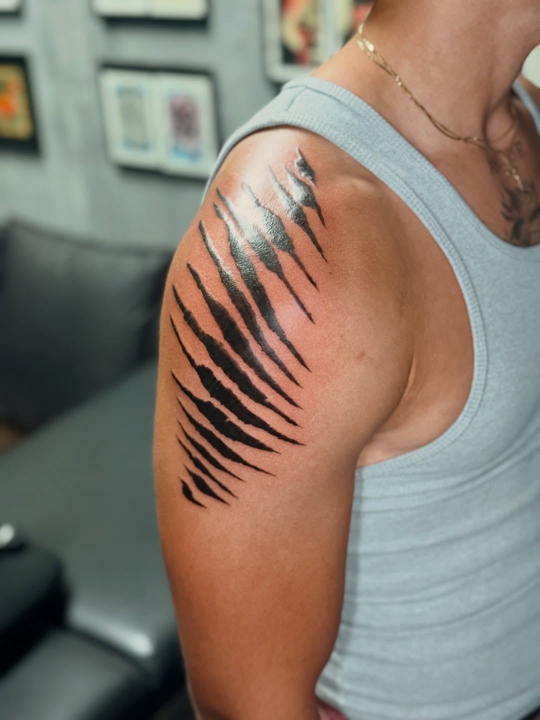 Tattoo by @chrisodtattoos — blackwork