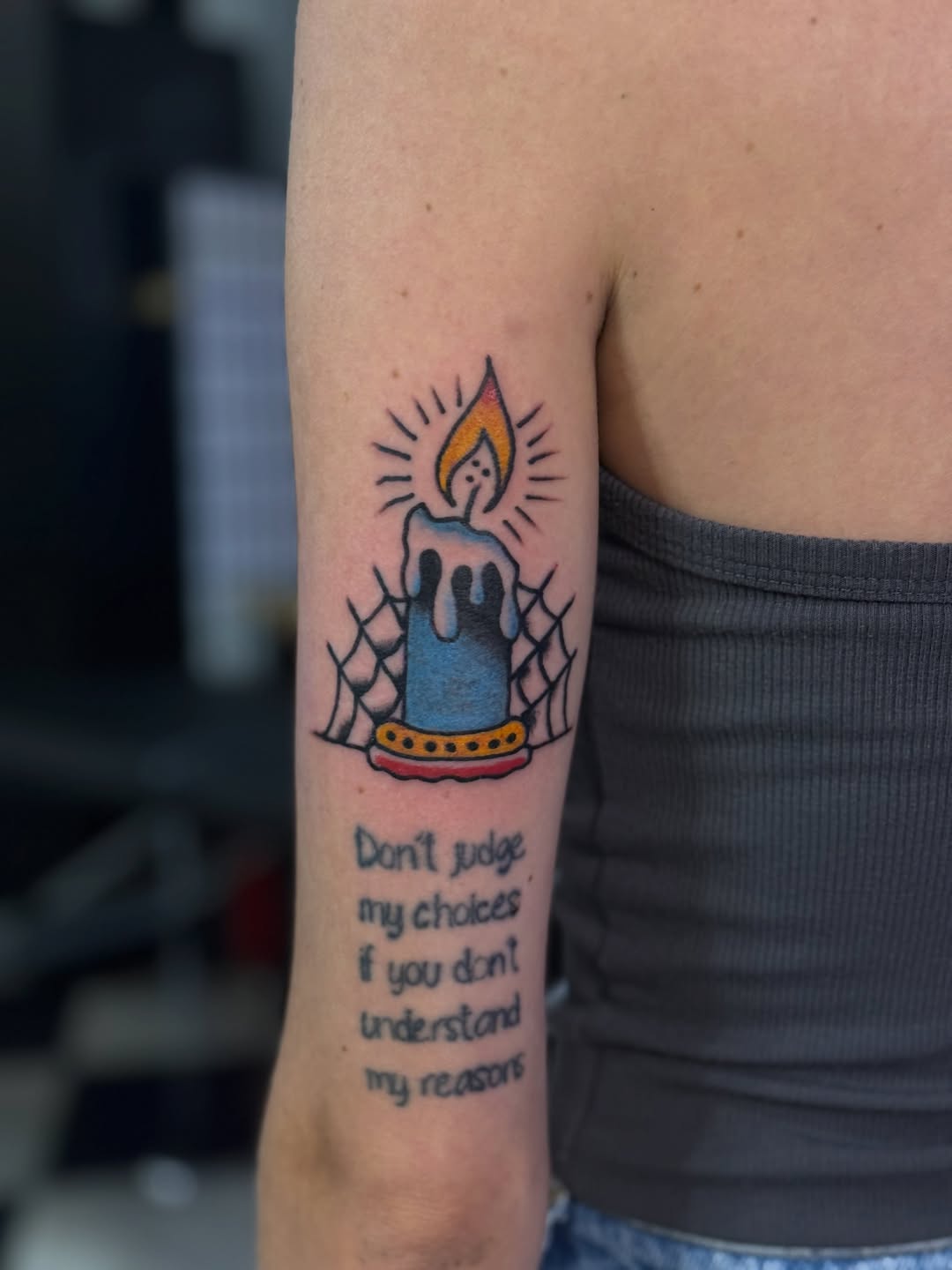 Tattoo by @calebgreen.tattoo — american_traditional, lettering_script