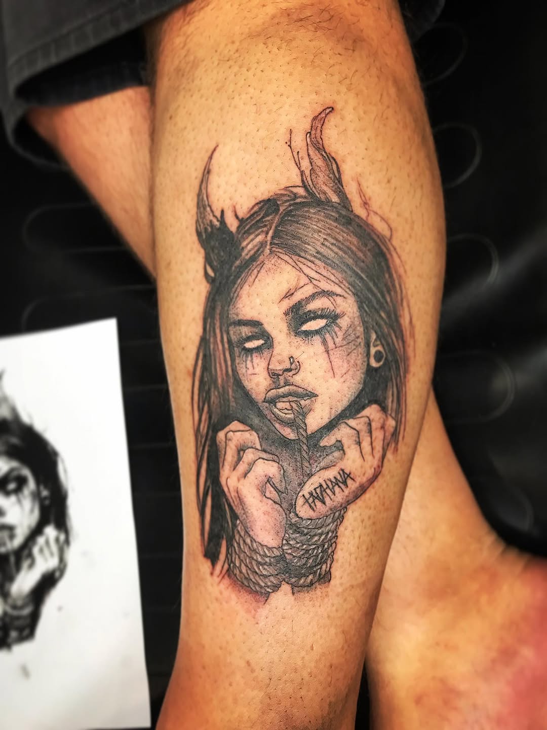Tattoo by @mossquitotatt — illustrative, dark_realism