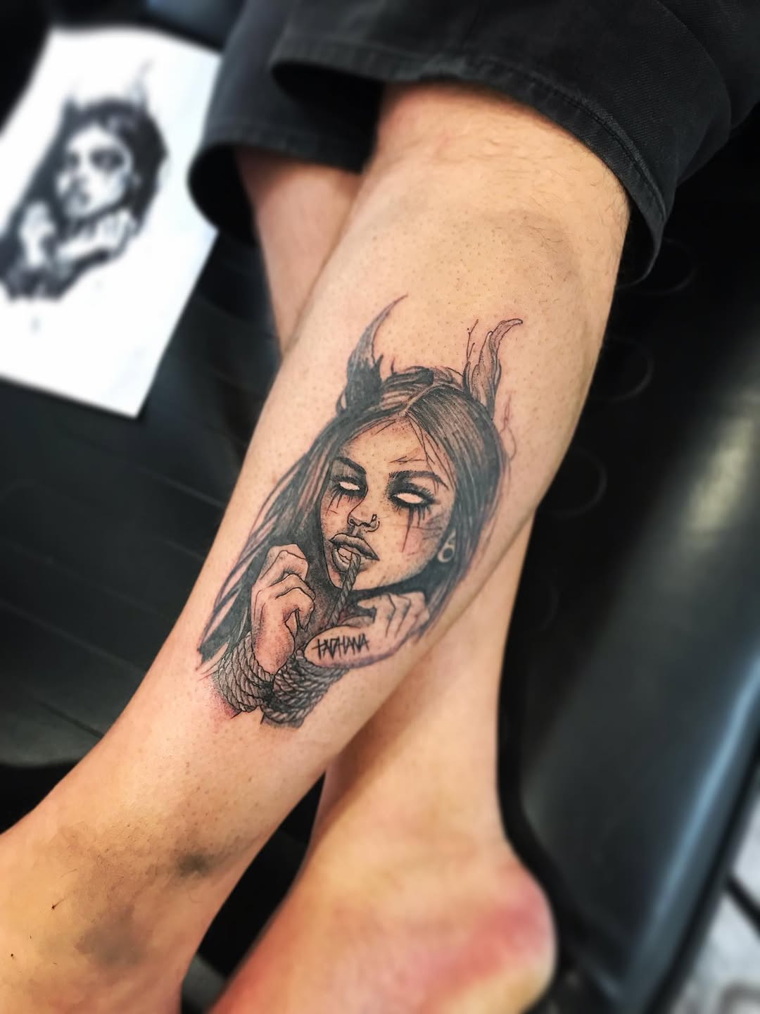 Tattoo by @mossquitotatt — illustrative, black_and_grey