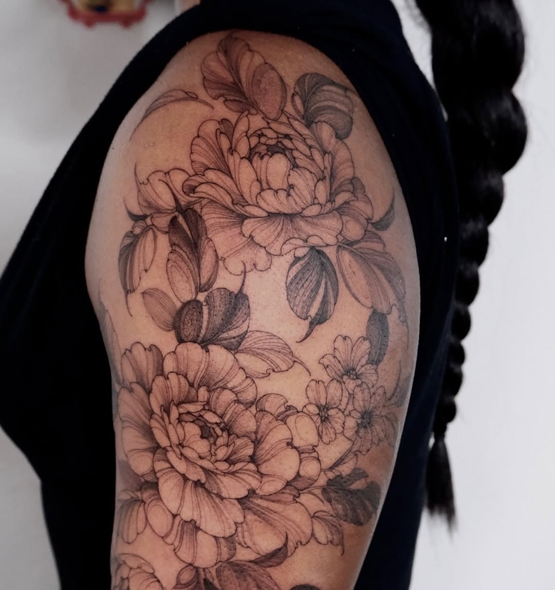 Tattoo by @trixiehg.tattoo — illustrative, black_and_grey