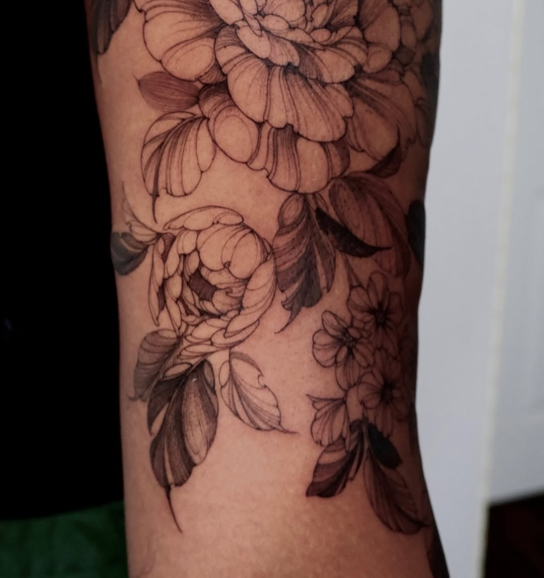 Tattoo by @trixiehg.tattoo — illustrative, black_and_grey
