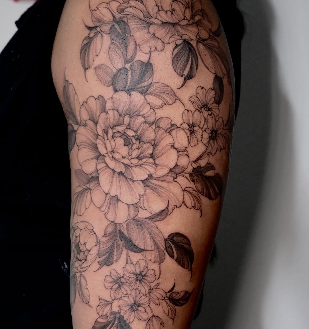 Tattoo by @trixiehg.tattoo — illustrative, black_and_grey