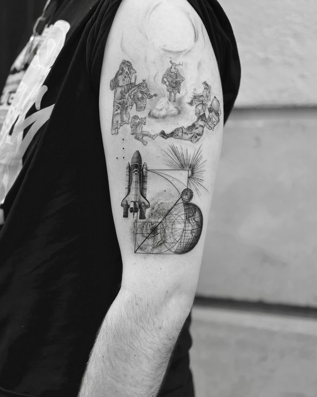 Tattoo by @gayitattoo — illustrative, black_and_grey