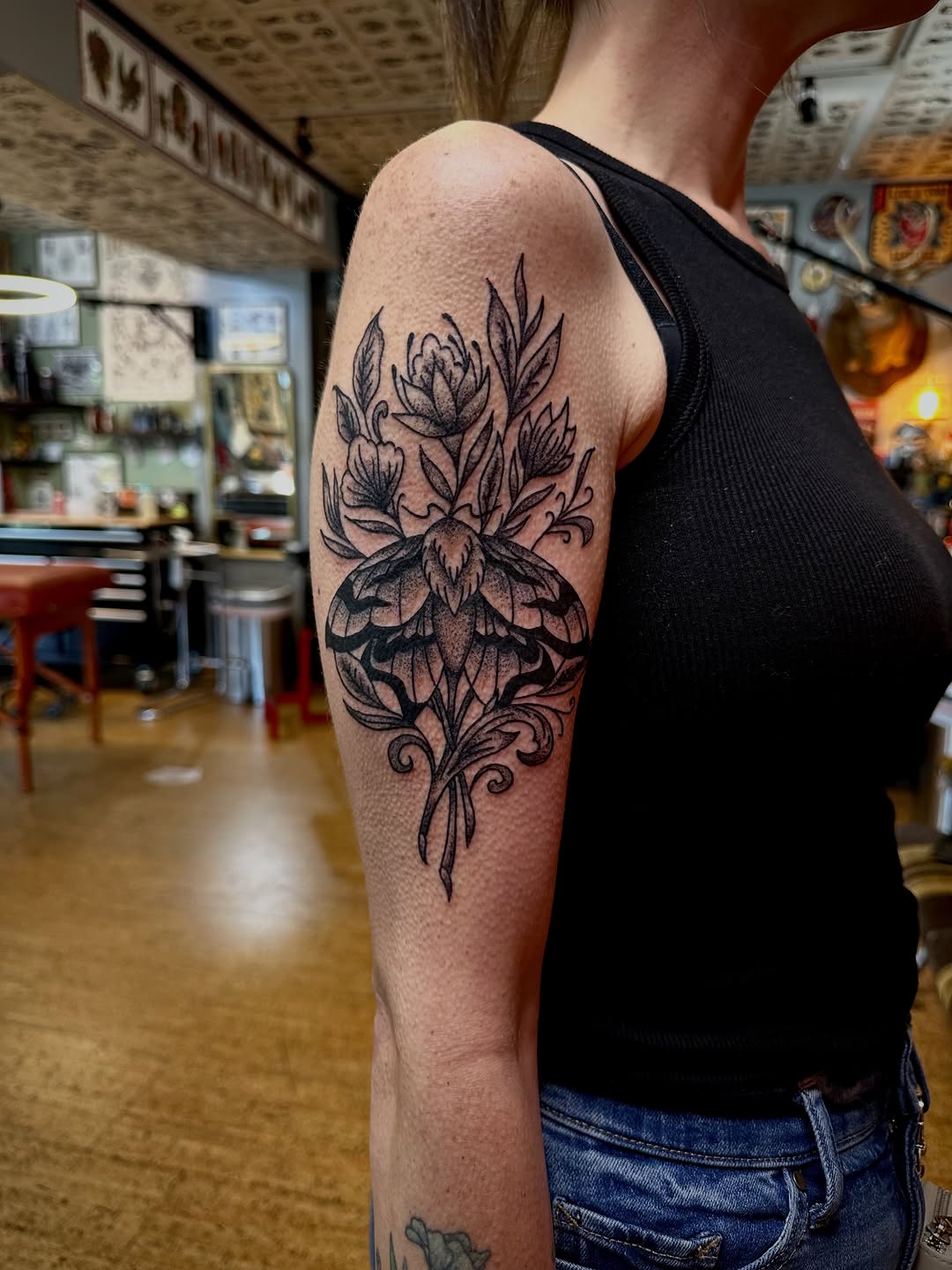 Tattoo by @teddybtattoos — blackwork