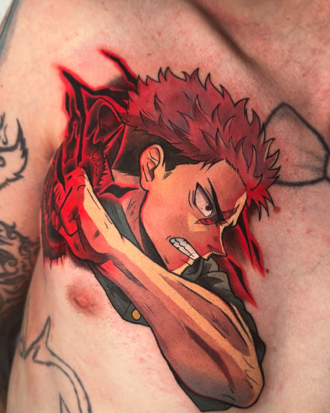 Tattoo by @lesha.misho — anime, trash_polka