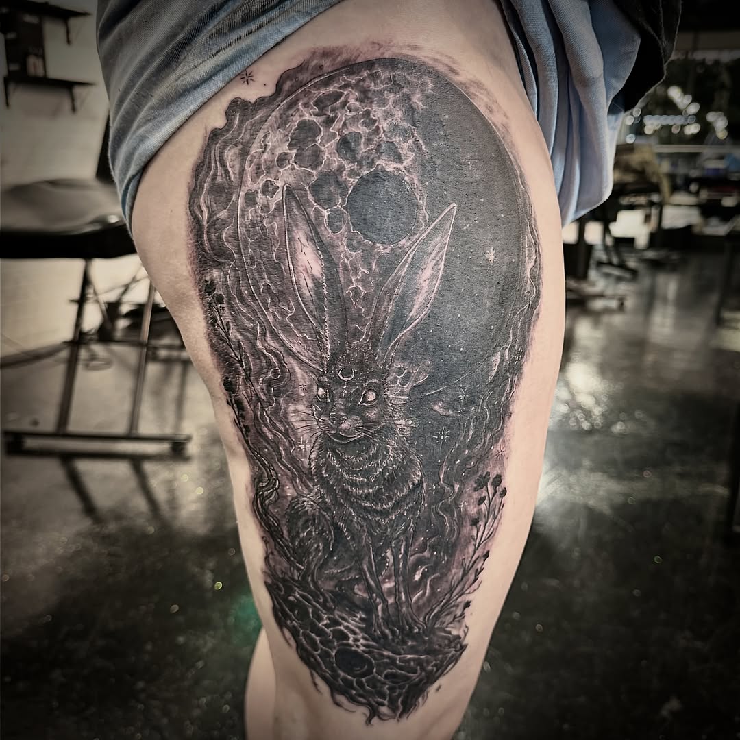 Tattoo by @noochtattoos — black_and_grey, realism