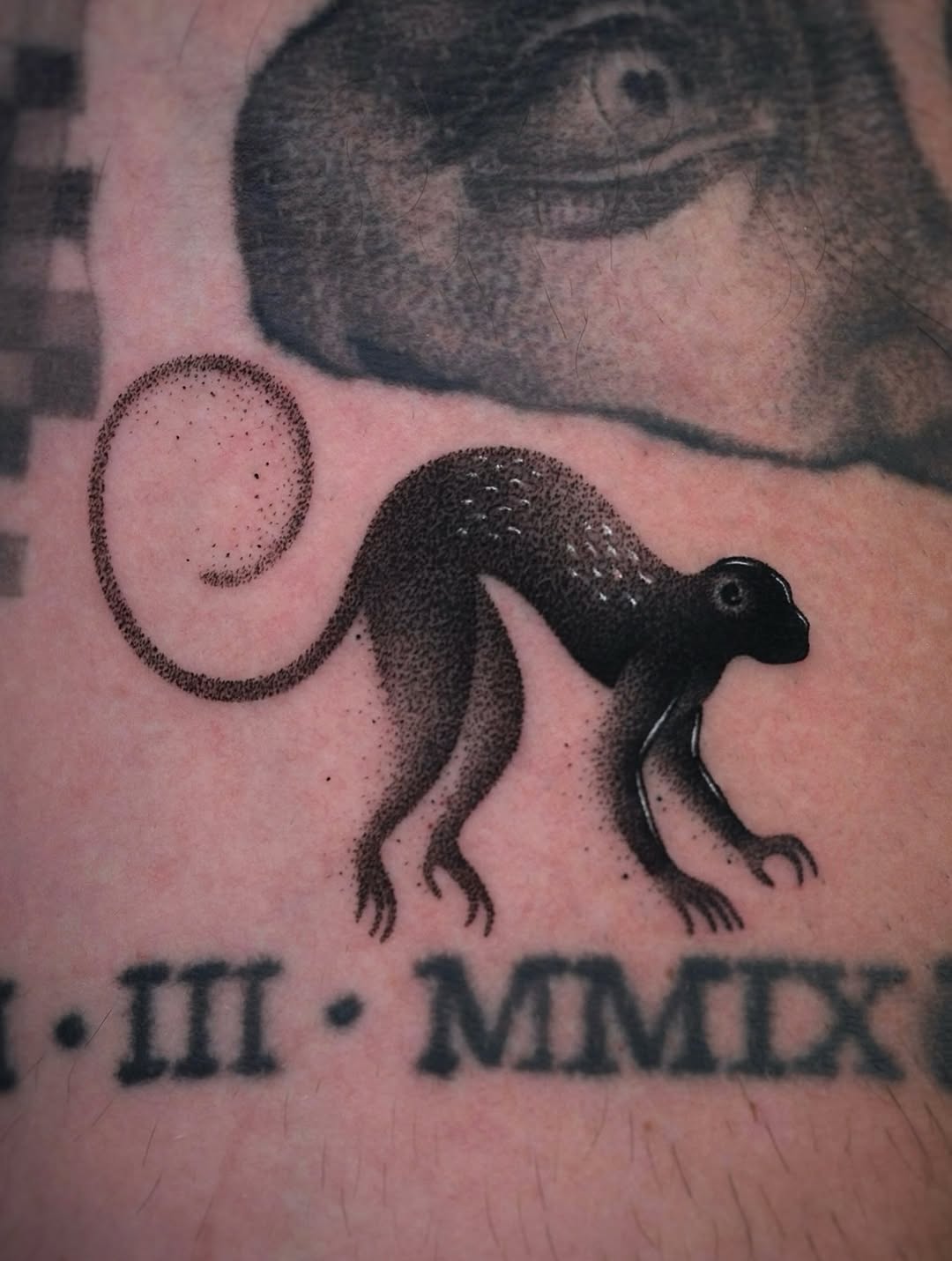 Tattoo by @koda.mode โ dotwork, black_and_grey