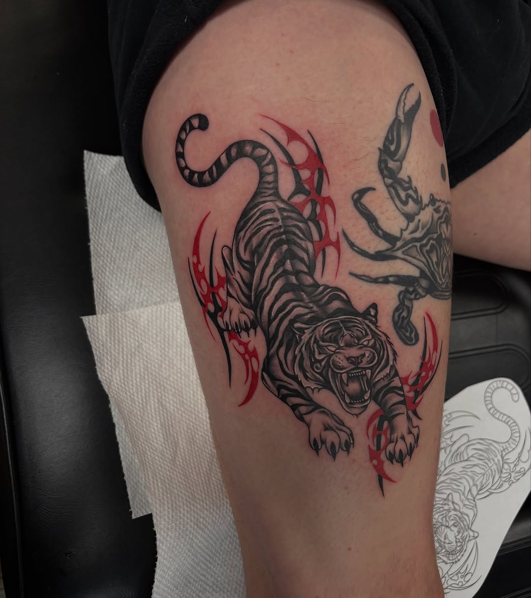 Tattoo by @goldenboysink — black_and_grey, neo_traditional