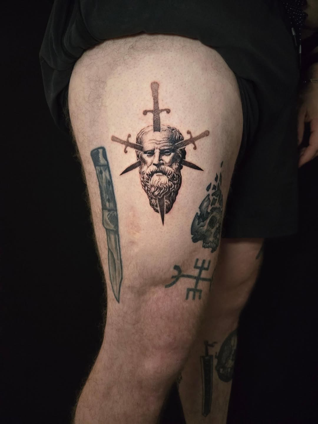 Tattoo by @pearthebeartattoo — black_and_grey, realism