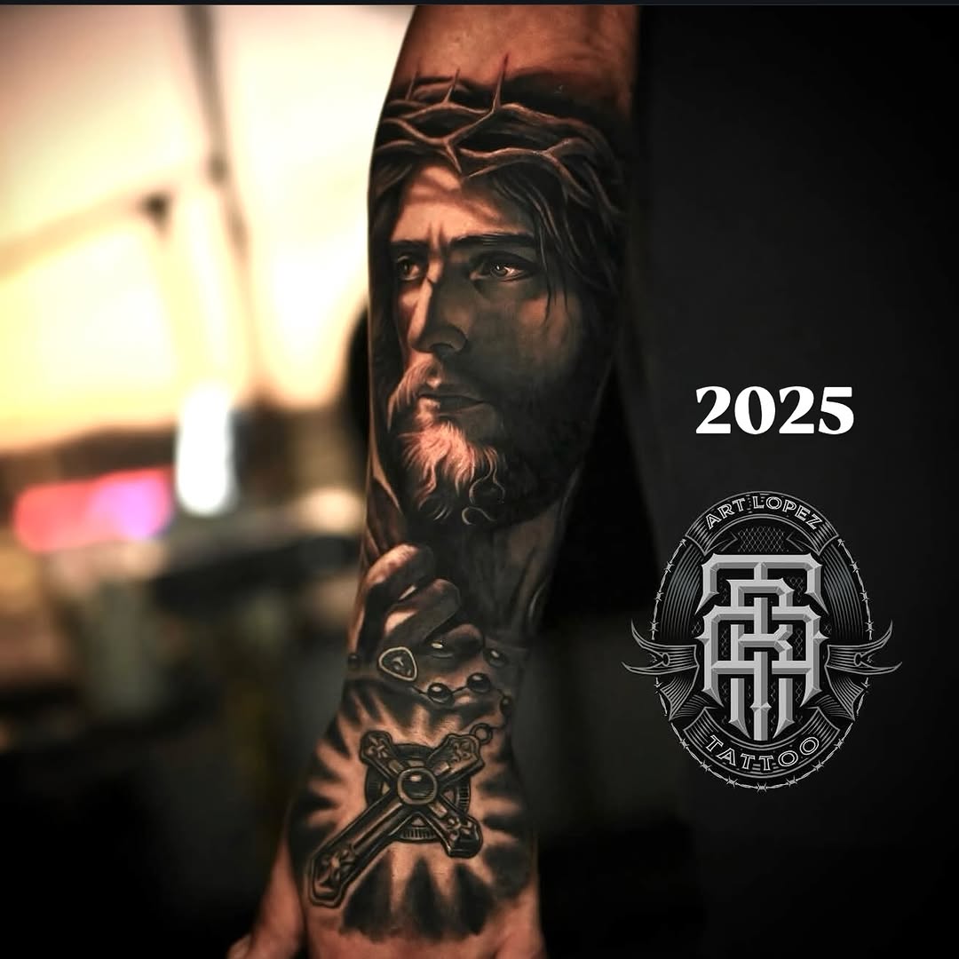 Tattoo by @artlopeztattoo — realism, black_and_grey