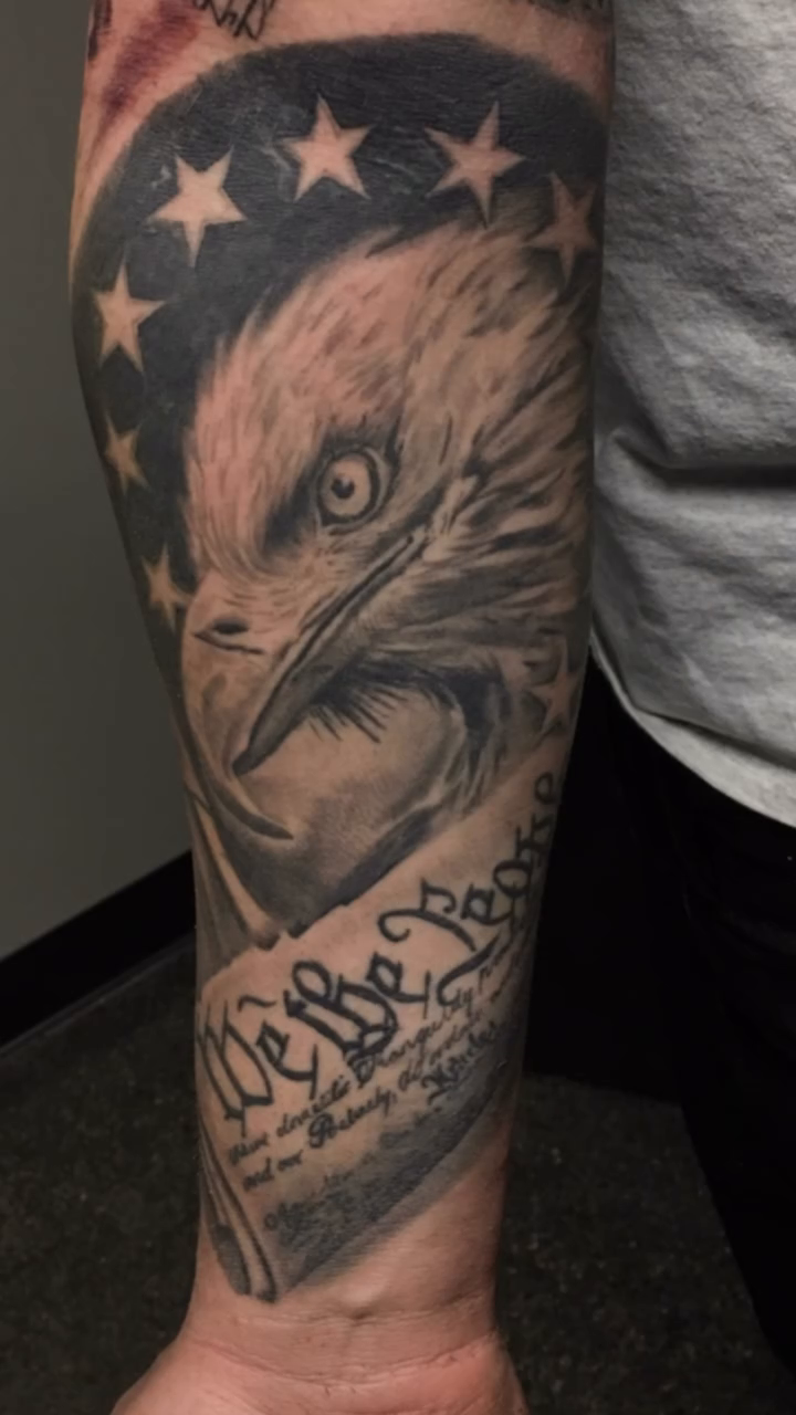 Tattoo by @dohertytattoos — black_and_grey, realism