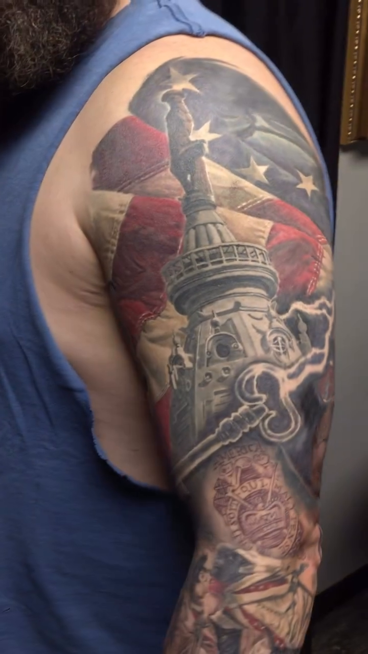 Tattoo by @dohertytattoos — realism, black_and_grey