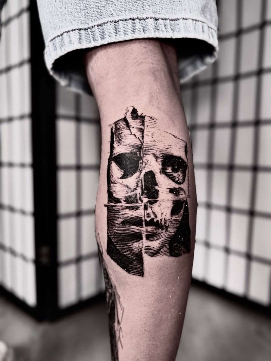 Tattoo by @bwk.darkart — blackwork