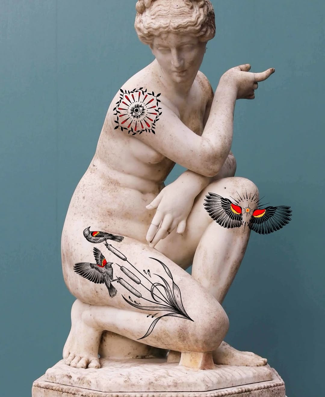 Tattoo by @daisy_chaiin — illustrative, black_and_grey
