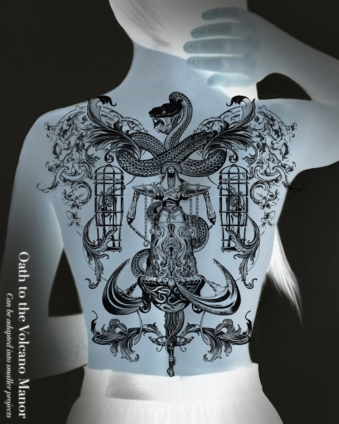 Tattoo by @la13va_tear โ blackwork, illustrative