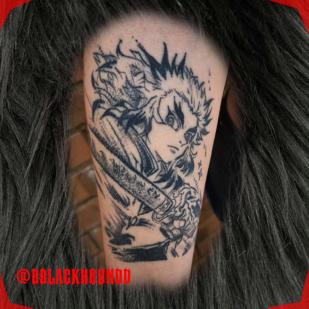 Tattoo by @bblackhoundd โ illustrative, anime