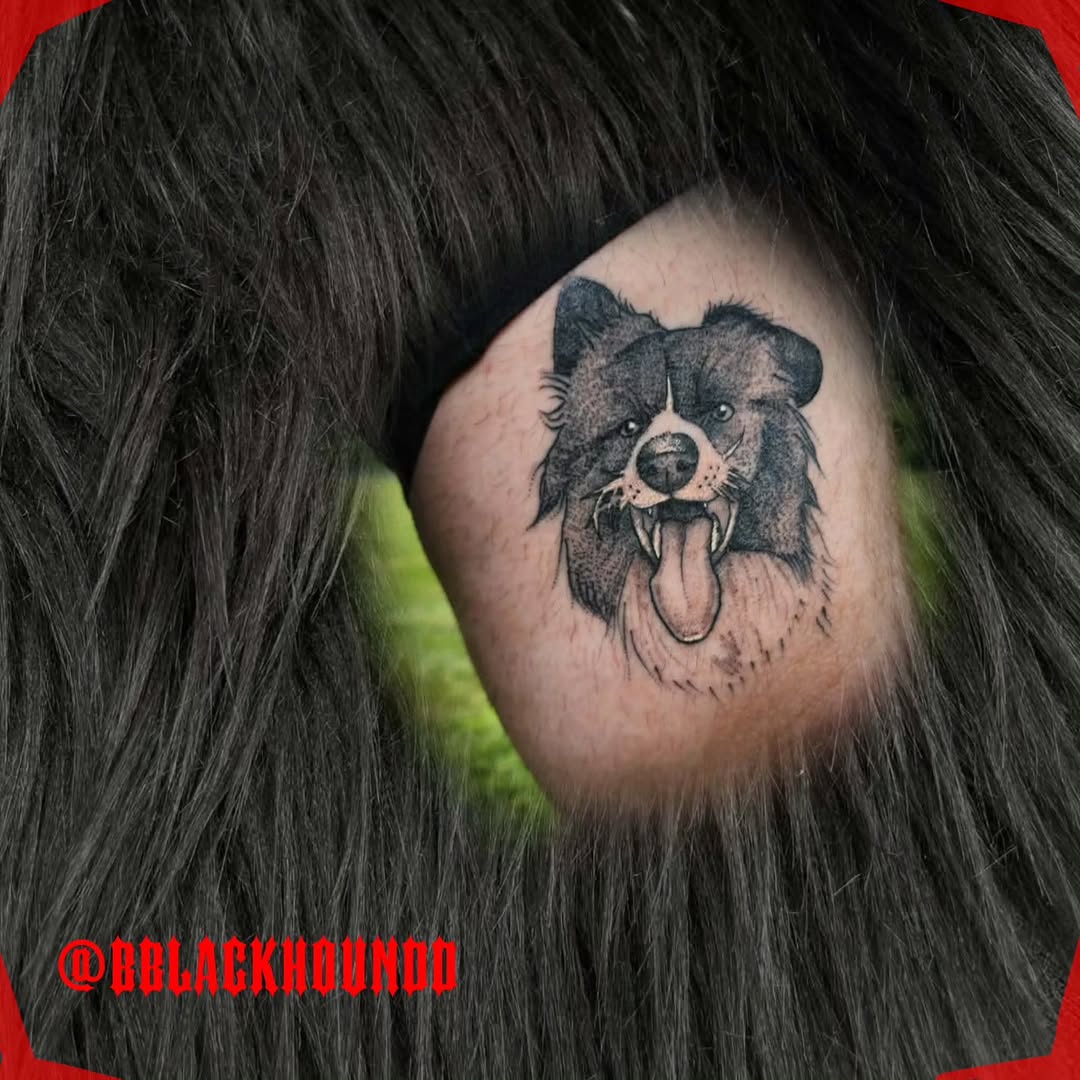 Tattoo by @bblackhoundd โ realism, black_and_grey