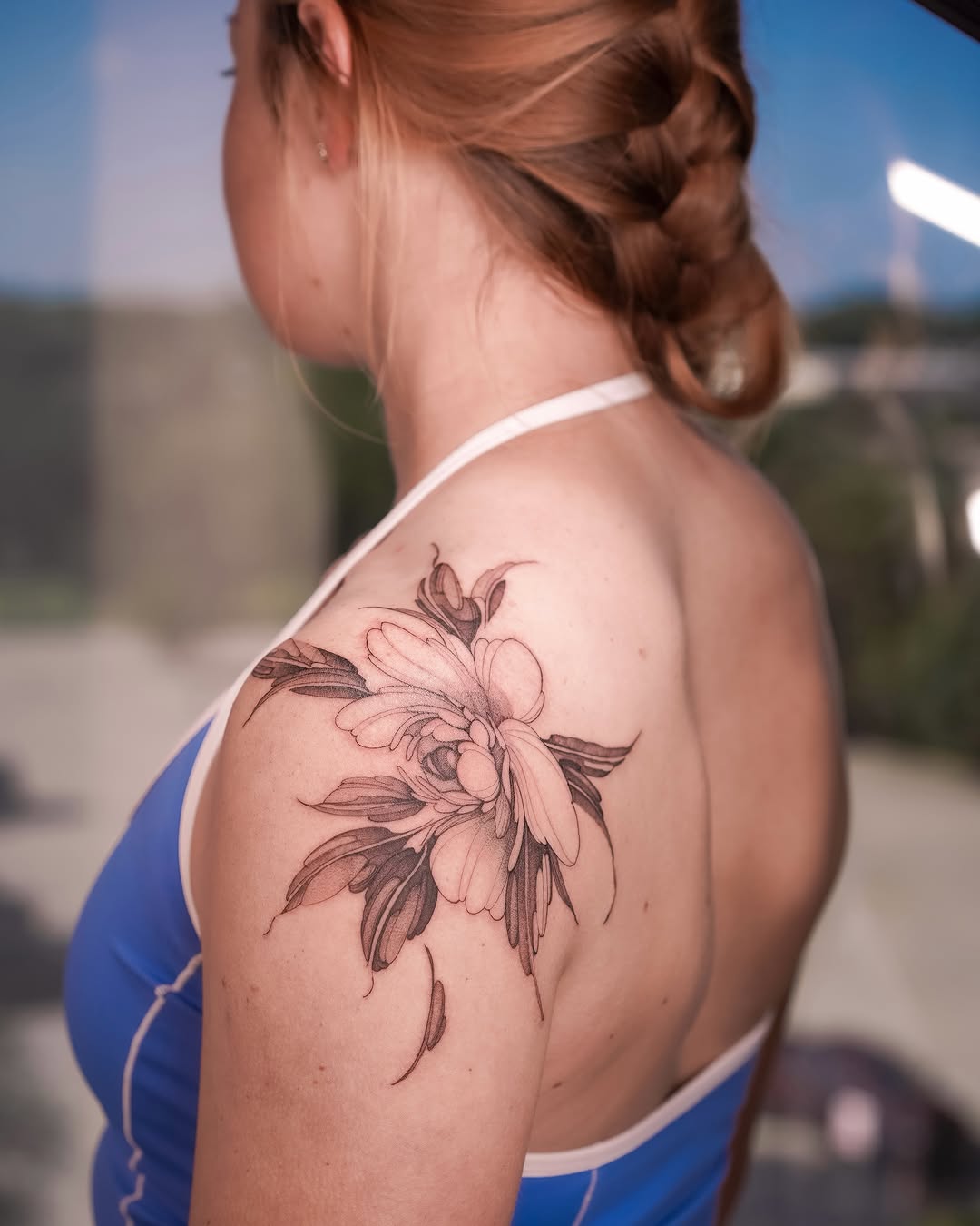 Tattoo by @yomiko.art — black_and_grey, fine_line