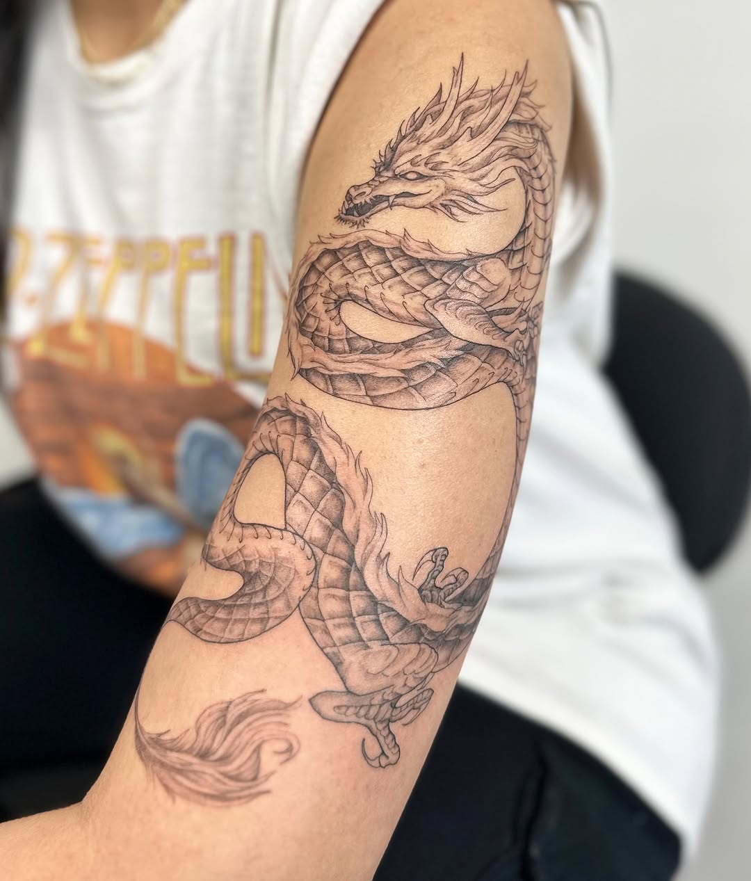 Tattoo by @emory.ink โ japanese_irezumi, black_and_grey