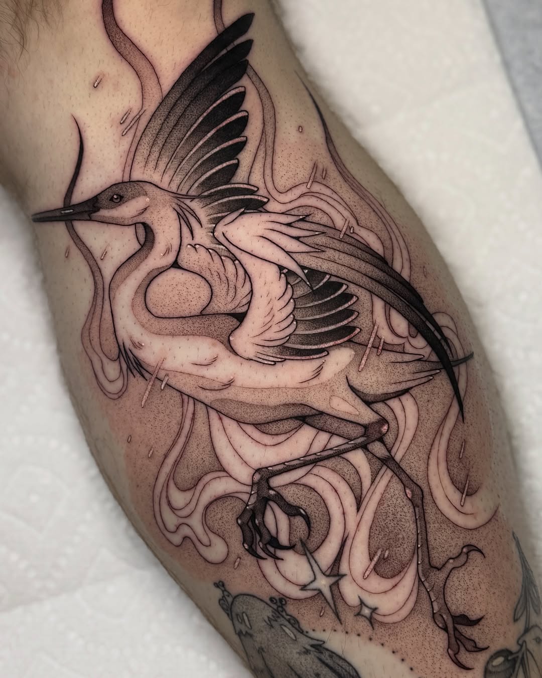 Tattoo by @deerbatstats — black_and_grey, illustrative