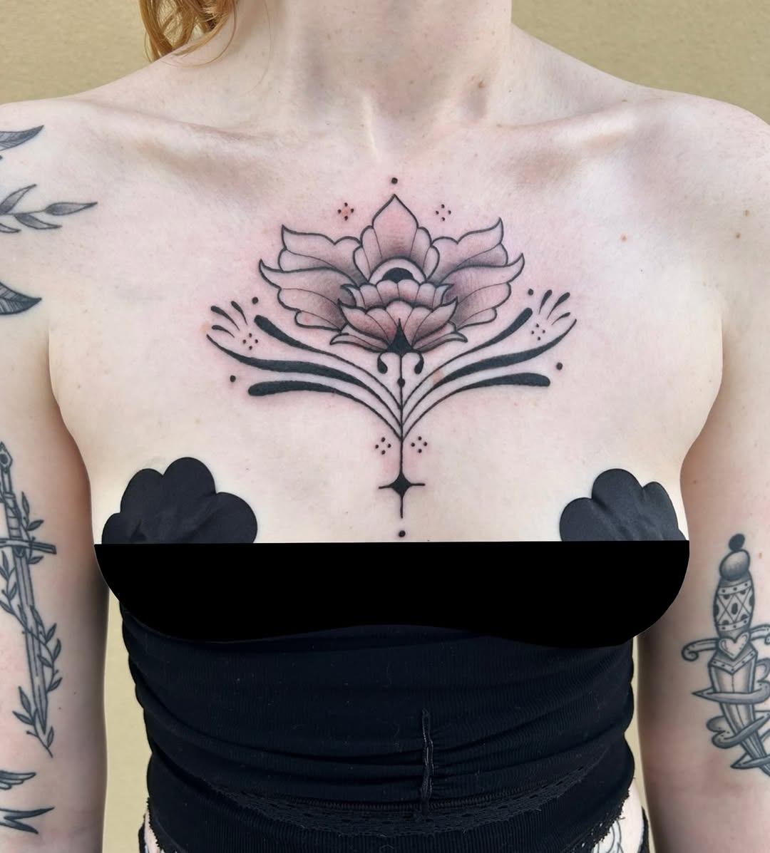 Tattoo by @bluecattats — illustrative, black_and_grey