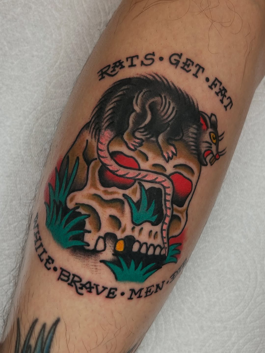 Tattoo by @gnarbunkle โ american_traditional, lettering_script