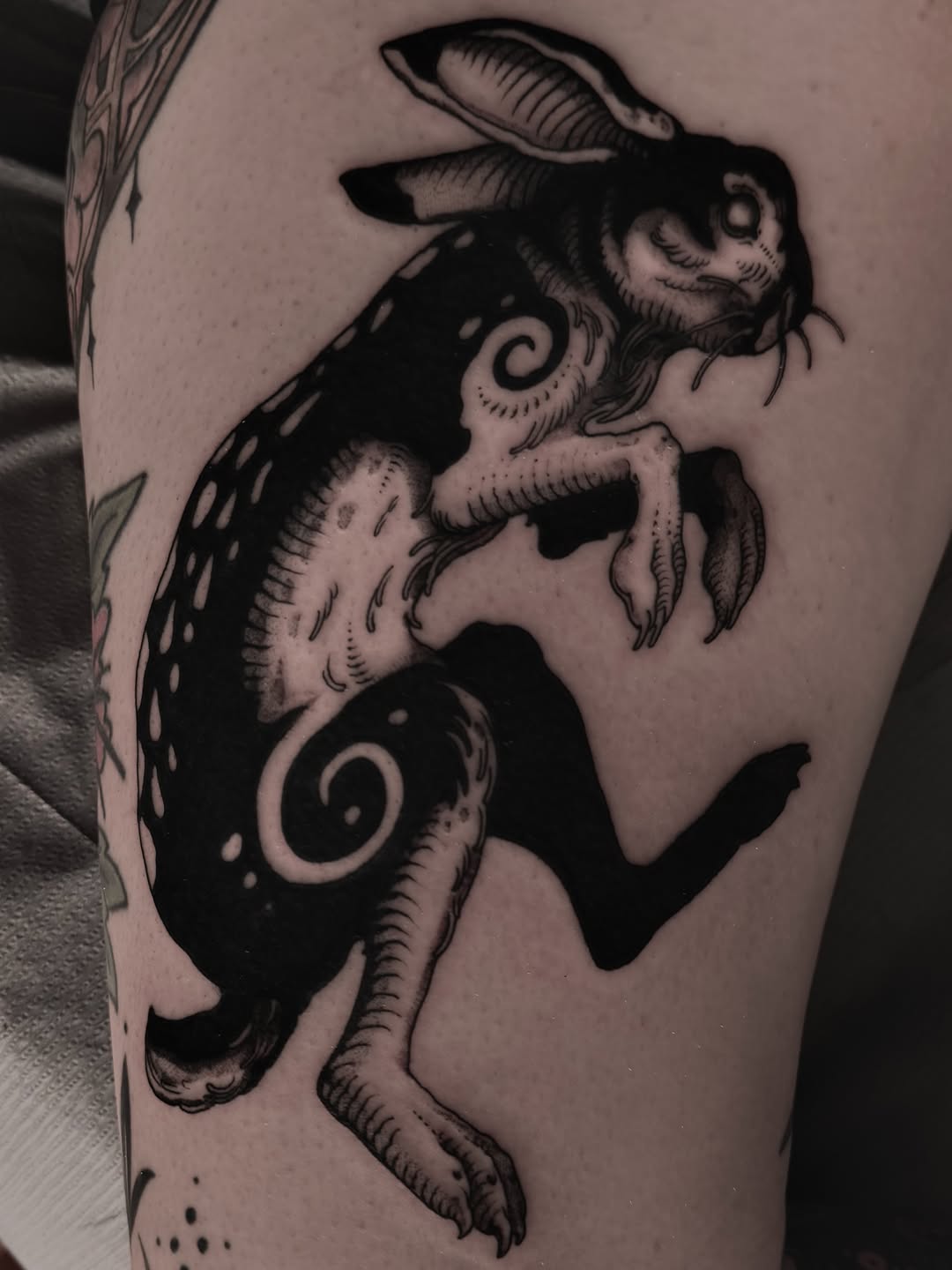 Tattoo by @korztattoo — black_and_grey, dark_realism