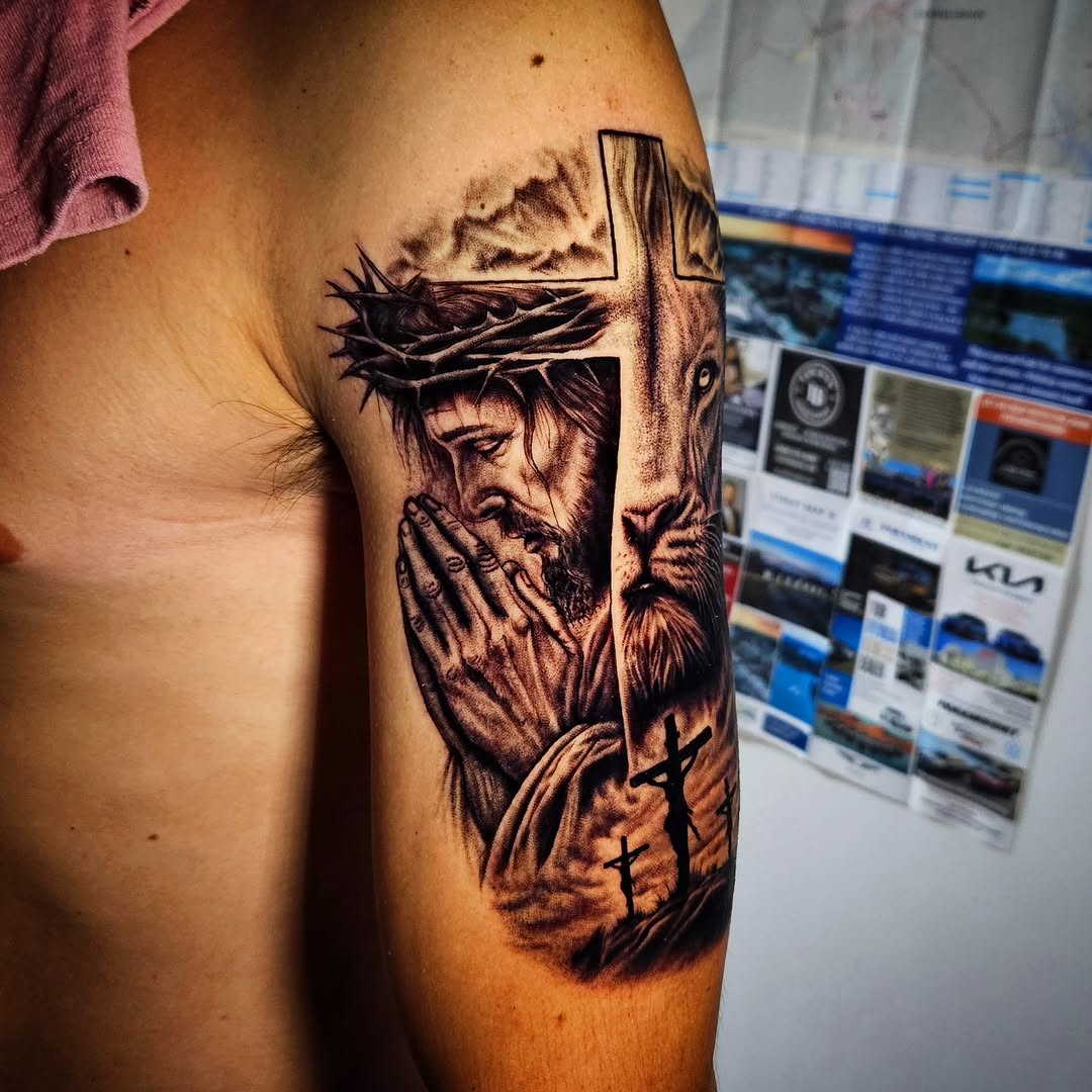 Tattoo by @isaacm_tattoos — realism, black_and_grey