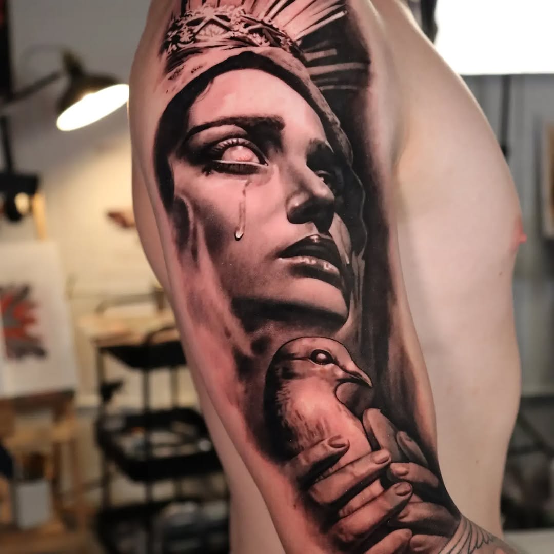 Tattoo by @claudink — realism, black_and_grey