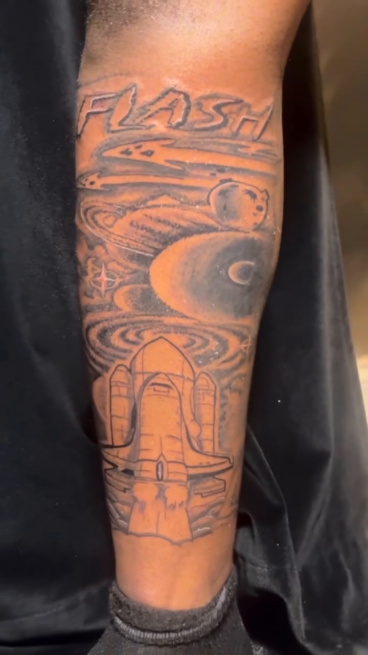 Tattoo by @spicymvstardd — illustrative, black_and_grey