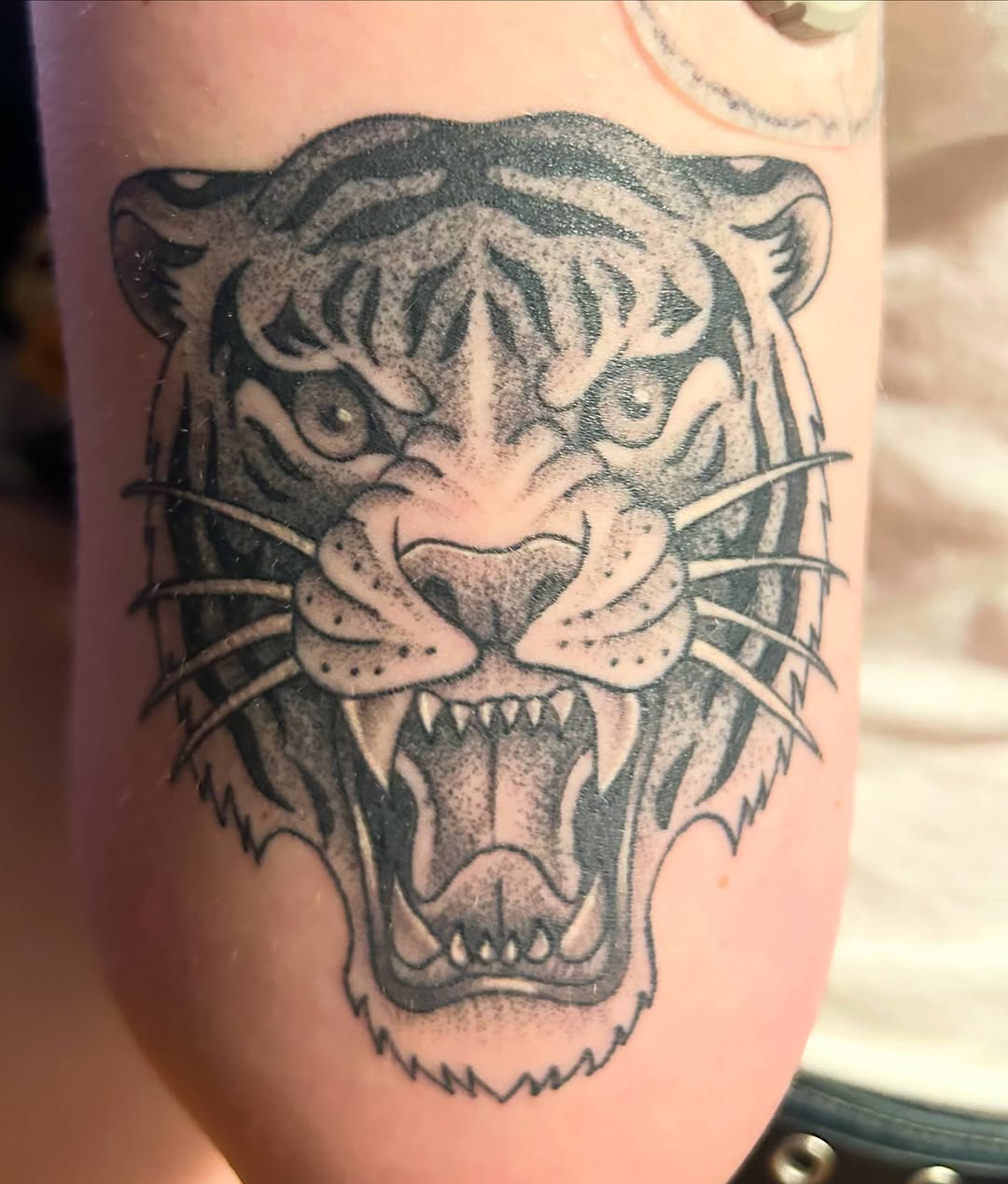 Tattoo by @catastrophepoke — blackwork