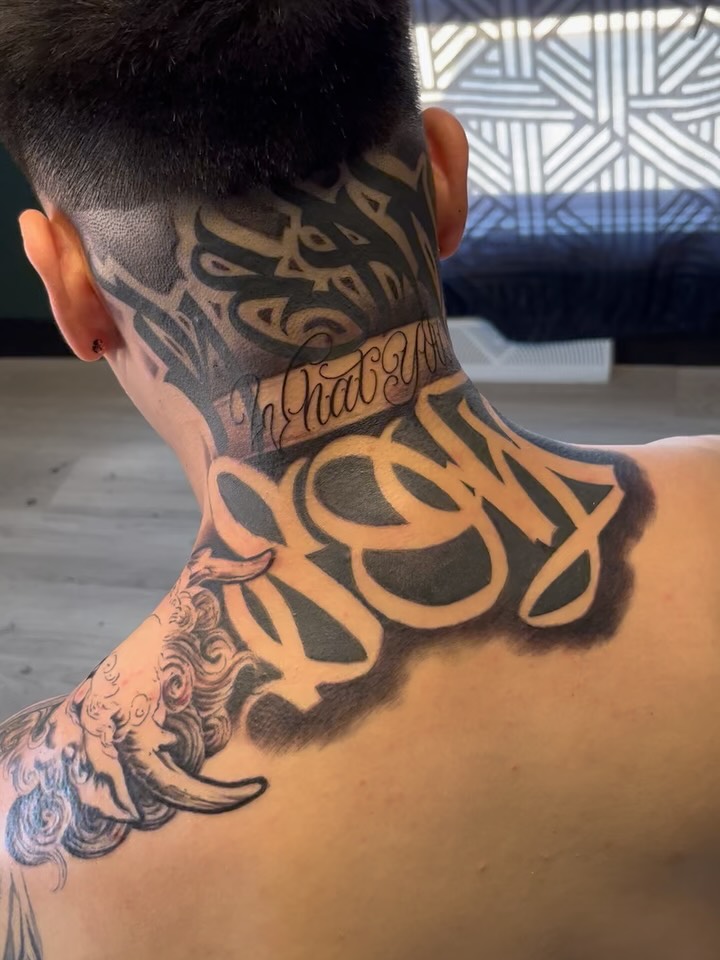 Tattoo by @zuseinks11 — lettering_script, blackwork