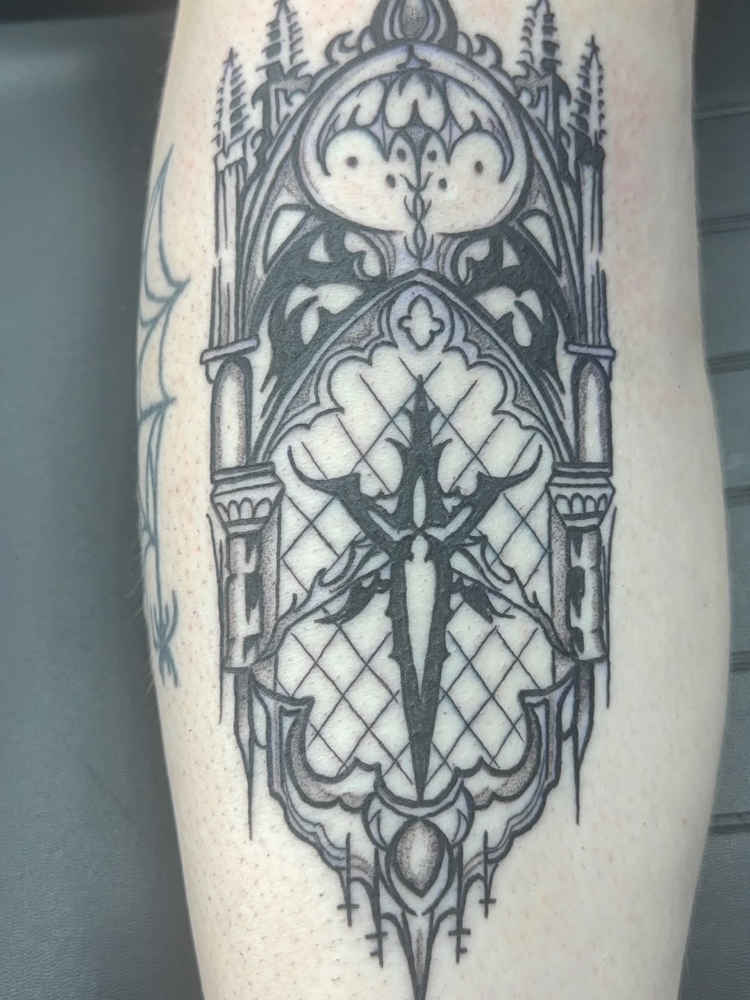 Tattoo by @toots_tattoos — black_and_grey, geometric