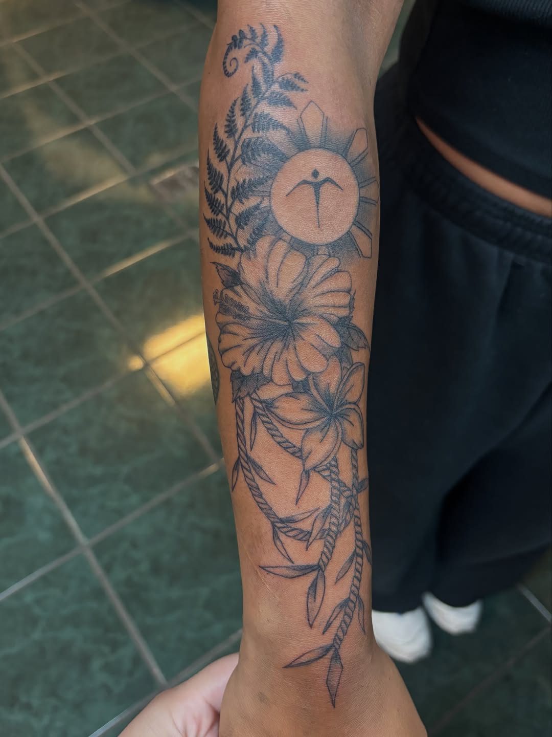 Tattoo by @guidingkey_tattoo — black_and_grey