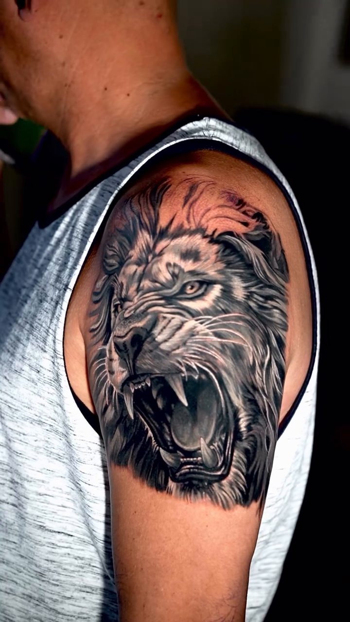 Tattoo by @osnay_tattooart — realism, black_and_grey