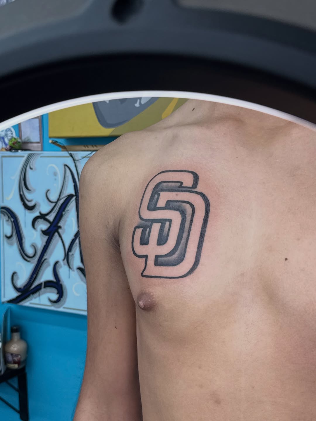 Tattoo by @greave.tattoos — lettering_script, black_and_grey