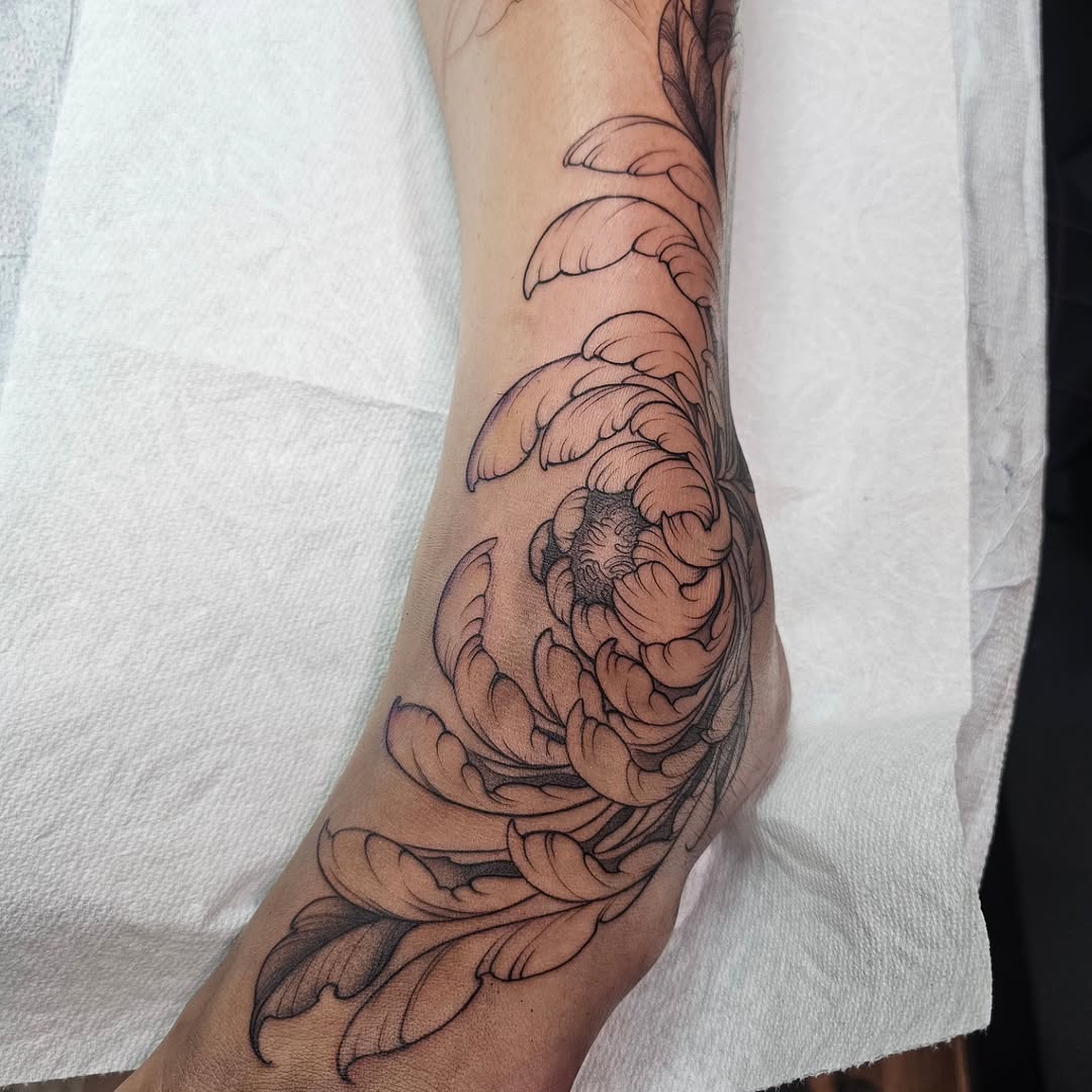 Tattoo by @mewskaadri — black_and_grey
